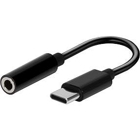 USB-C til mini jack adapter - sort