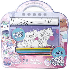 Danpen Junior tegnesæt m. papir på rulle - pink