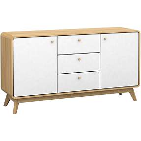 Caitlin skænk - egetræslook og hvid