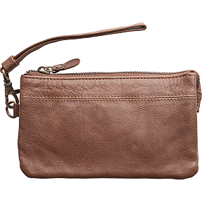 Dame skind clutch - cognac