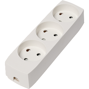 Elworks 3-stikdåse uden ledning - hvid