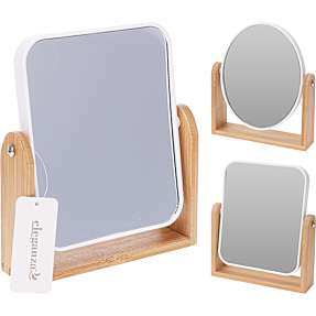 Makeup spejl på bambusfod - flere varianter