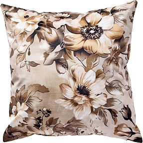 Salling pyntepude - beige blomster velour