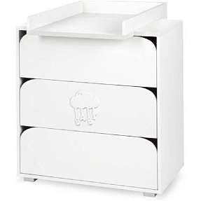 Baby sky puslebord - hvid