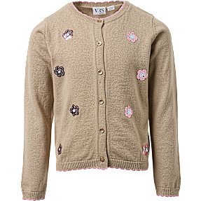 VRS børne cardigan str. 110/116 - brun