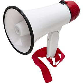 Studenter megafon 24x16,5 cm - rød og hvid