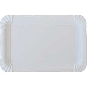 Budget paptallerkener 13x20 cm 40-pak - hvid