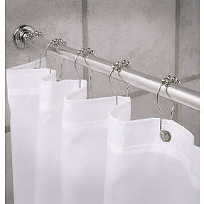 Badeforhængsringe 12 stk. metal med perler