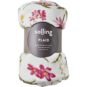 Salling coral fleece plaid - blomster