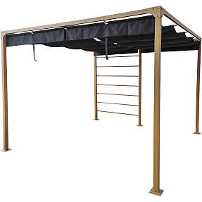 Bali pergola, trælook m. sort cover