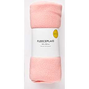 BASIS fleeceplaid 130x160 cm - lyserød