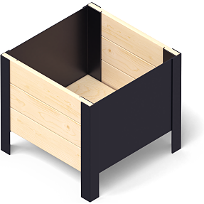 Pindstrup Modern højbed 36x36 cm - natur