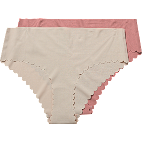 VRS dame 2-pak hipster str. XS/S - beige/rosa