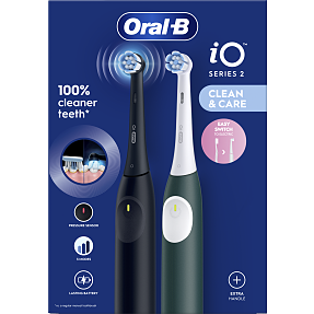Oral-B iO2 Duo elektriske tandbørster - Night Black og Forrest Green