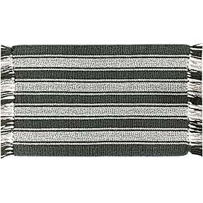 Salling bomuldsgulvtæppe - grøn og hvid