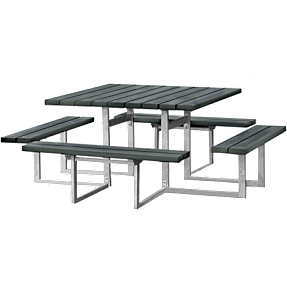 Hortus bordbænkesæt 8 personer - antracitgrå