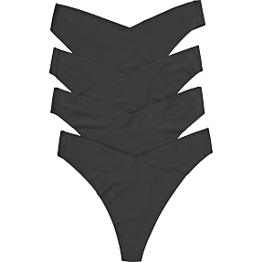 VRS dame 4-pak g-streng str. 2XL - sort