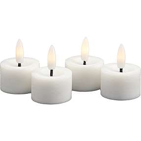 Windsor LED 4-pak voks fyrfadslys - hvid