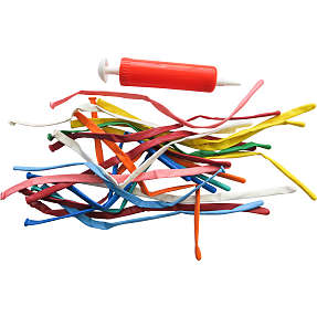 Salling latexballon mix 20-pak m. pumpe - Multifarvet