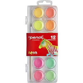Penol neon vandfarve 12 stk.