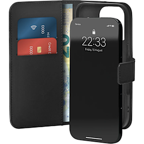 Puro Wallet Cover iPhone 16 Pro Max - sort