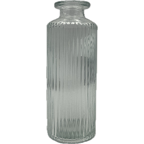 Vase med riller 5,2 x 13,2 cm - klar