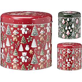 Rund dåse 20 cm - flere varianter - assorteret