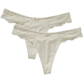 VRS dame 2-pak g-streng str. S - hvid