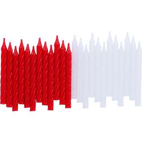 Salling kagelys 24-pak - rød/hvid