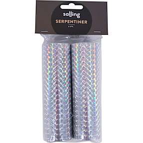 Serpentiner sølvfarvet