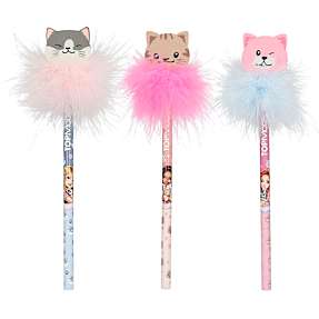 TOPModel blyant m. viskelæder og fjer – flere varianter - assorteret