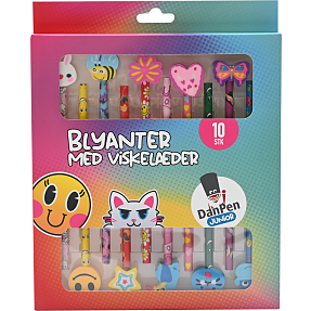 Danpen blyanter med viskelæder 10-pak