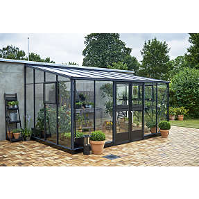 Juliana Veranda vægdrivhus - Antracit
