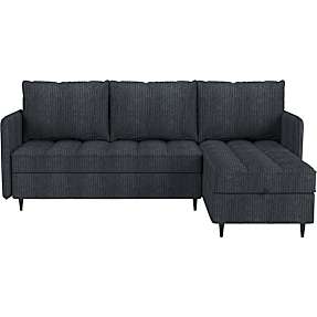 Lindhus modul-sovesofa i fløjl - antracit