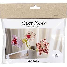 Creativ Company dekorationssæt - crepeblomster