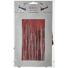 Lamettagardin 90 x 250 cm - rød