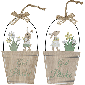 Påskeskilt 22,5 cm - flere varianter - assorteret