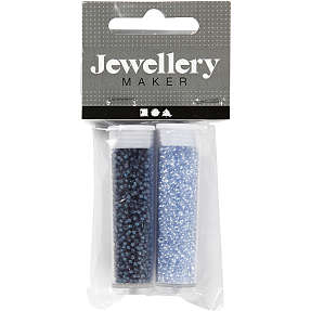 Rocaiperler blå nuancer 2x7g 0,5-0,8