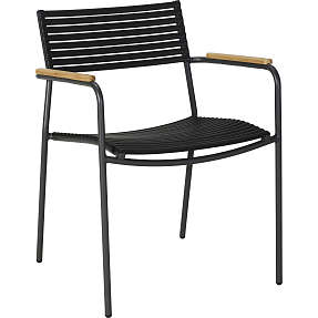 Mood Air havestol med teak armlæn - antracit