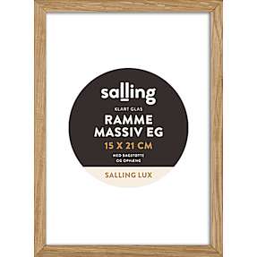 Ramme i massiv eg m. glas - 15x21 cm
