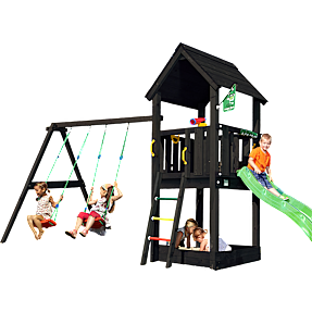 Jungle Gym Club legetårn inkl. swing sort ex slide