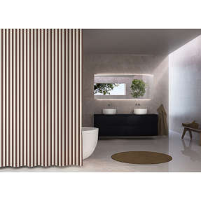 DEBEL badeforhæng - brun og hvid