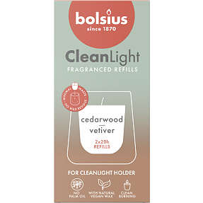 Bolsius Cleanlight refill duftlys 2-pak - Cedarwood