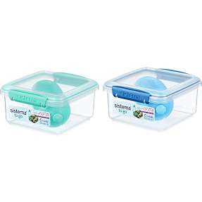Sistema Lunch Plus madkasse (1,2L) inkl. Twist drikkedunk (380ml) - flere varianter - assorteret