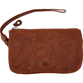 Dame skind clutch - cognac