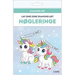 Diamond art nøglering - enhjørning