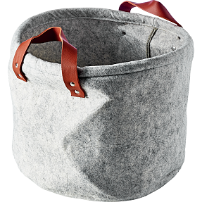 Rund filtkurv - lysegrå