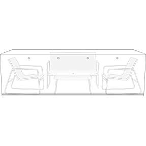Premium Stoke overtræk til havemøbelsæt 220x130x85cm - Flint grå