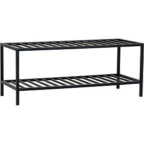 Vita skoreol m. 2 hylder - sort