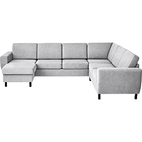 Rom Nordic vendbar hjørnesofa med chaiselong - lysegrå